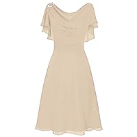 Cocktail Dresses for Women Wedding Guest Ruffle Sleeve Dresses 2024 Modest Prom Party Bridesmaid Vintage A Line Dress