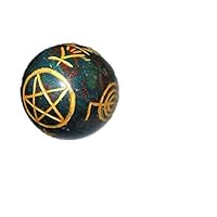 Jet Awesome Bloodstone Crystal Ball Sphere Genuine Original Authentic Usui Engraved 45 mm - 50 mm Gemstone Unique Rare 200 Page E-Book Named “Crystals, My Religion” ON Special Orders