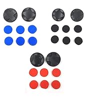 Silicone Joystick Cap Cover Thumble Stick Grips Cap with Cross Key D-Pad Button for PS Vita 1000 2000 PSV 1000 2000 (Black)