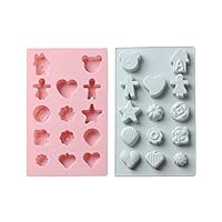 Fondant Molds 2 Pieces Happy Love Girls Silicone Cake Mold Chocolate Ice Tray Mold