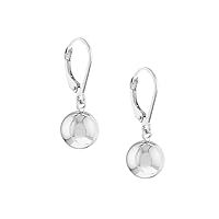 14k Gold Dangle Ball Lever Back Earrings Jewelry for Women in White Gold Yellow Gold and 10mm