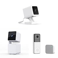 Cam v3 with Color Night Vision & Cam Pan v3 Indoor/Outdoor IP65-Rated 1080p Pan/Tilt/Zoom Wi-Fi Smart Home Security Camera & Google Assistant & Wireless Video Doorbell Pro (Chime Included)