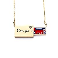 America Elephant Emblem Republican Letter Envelope Necklace Pendant Jewelry