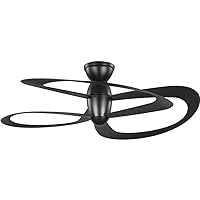 Progress Lighting Willacy Collection 3-Blade Black 48-Inch DC Motor Contemporary Ceiling Fan, 14.50x48.00x48.00