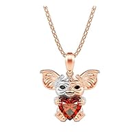 Classic Movie Gremlin Gizmo Character Red Heart Charm Metal Pendant Necklace