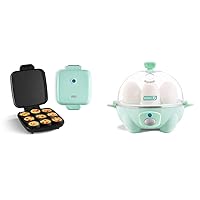 DASH Sous Vide Style Family Size Egg Bite Maker, Aqua & Rapid Egg Cooker: 6 Egg Capacity Electric Egg Cooker for Hard Boiled Eggs, Poached Eggs, Scrambled Eggs - Aqua, 5.5 Inch (DEC005AQ)