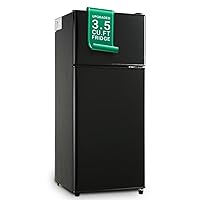 Compact Refrigerator, Small Fridge with Double Door, 3.5 Cu.Ft Apartment Size Refrigerator with 7 Level Adjustable Thermostat Control Perfect for Kitchen Dorm Apartment Office Black