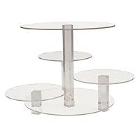 Clear Acrylic 4 Tier Cupcake Stand - Round Transparent Dessert Tower, Tea Party Decor, Pastry Display Holder for Birthday, Mother’s day celebration, Baby Shower (Cupcake Holder 4 Tier)