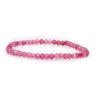 JOE FOREMAN Shine Rondelle Faceted Real Natural Gemstone Stretch Handmade Chakra Bead Beaded Bracelets for Women Healing Jewelry 7 1/2 Inches