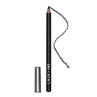 Palladio Wooden Eyeliner Pencil, Thin Pencil Shape, Easy Application, Firm yet Smooth Formula, Perfectly Outlined Eyes, Contour and Line, Long Lasting, Rich Pigment, Charcoal