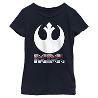 STAR WARS Striped Rebel Emblem Girls Short Sleeve Tee Shirt
