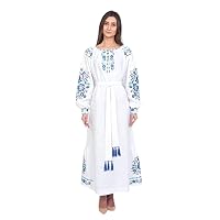 100% Linen Dress - Vyshyvanka - with Real Embroidery - Modern Designed Women's Ukrainian National Dress