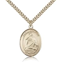 Saint Charles Borromeo Medals - Gold Plated St. Charles Borromeo Pendant Including 24 Inch Necklace