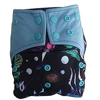 AIO Reusable Washable Cloth Diaper Nappy Charcoal Bamboo Insert Overnight … (A-10)