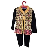Woolen Sweater for Baby-Girls Winter Wear Stitched A-Line Printed Long Embroidered Sweaters Casual Festive and Party Wear