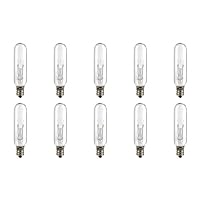CEC Industries 15T6-145 Miniature Bulbs, 145V, 15W, T6 Shape, E12 Candelabra Standard Base (10-Pack)