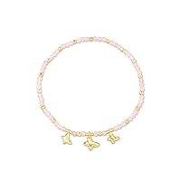 Kendra Scott Lillia Butterfly Stretch Bracelet in 14k Gold-Plated Brass, Fashion Jewelry for Women, Pink Cats Eye