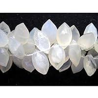 LKBEADS 1 Strand Natural White Moonstone, Marquise Faceted Bead Necklace, 13x7mm 7 Inch Long Long Code-HIGH-18919