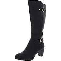 Karen Scott Womens Laylah Faux-Leather Knee-High Boots Black 5.5 Medium (B,M)