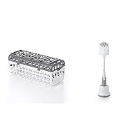 OXO Tot Dishwasher Basket, Gray & Tot Bottle Brush with Nipple Cleaner and Stand - Gray