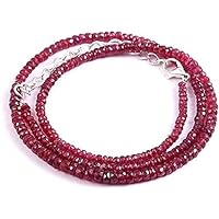 Handmade Necklace Gemstone Bead Natural Certified AAA+ Quality Unheated Untreated Ruby Beads Necklace for Beloved, Beads