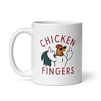 Crazy Dog T-Shirts Chicken Fingers Mug Funny Offensive Middle Finger Rooster Cup-11oz