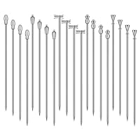 Cocktail Picks Stick, 20Pcs Cocktail Toothpicks, Stainless Steel Martini Olive Picks for Bar Barbecue Fruit, Bloody Mary Drink Sticks