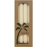 Aloha Bay Palm 9 inch Tapers Unscented Candles Ivory, Ivory 4 CT (Pack of 4)