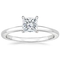 1 CT Princess Cut Colorless Moissanite Engagement Ring, Wedding/Bridal Ring Set, Solitaire Halo Style, Solid Sterling Silver Vintge Antique Anniversary Promise Rings Gift for Her