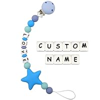 Personalized Pacifier Clip with Name (Blue)