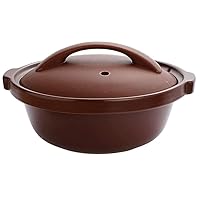 Clay Casserole Pot Terracotta Stew Pot Ceramic Casserole Clay Cooking Pot - Matt-Coated Non-Stick Pan, Healthy and Durable Upgrade Nutrition-Capacity 3.5L