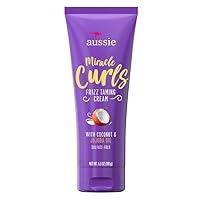 A*ussie Miracle Curls Frizz Taming Curl Cream - Coconut & Jojoba, 6.8 oz