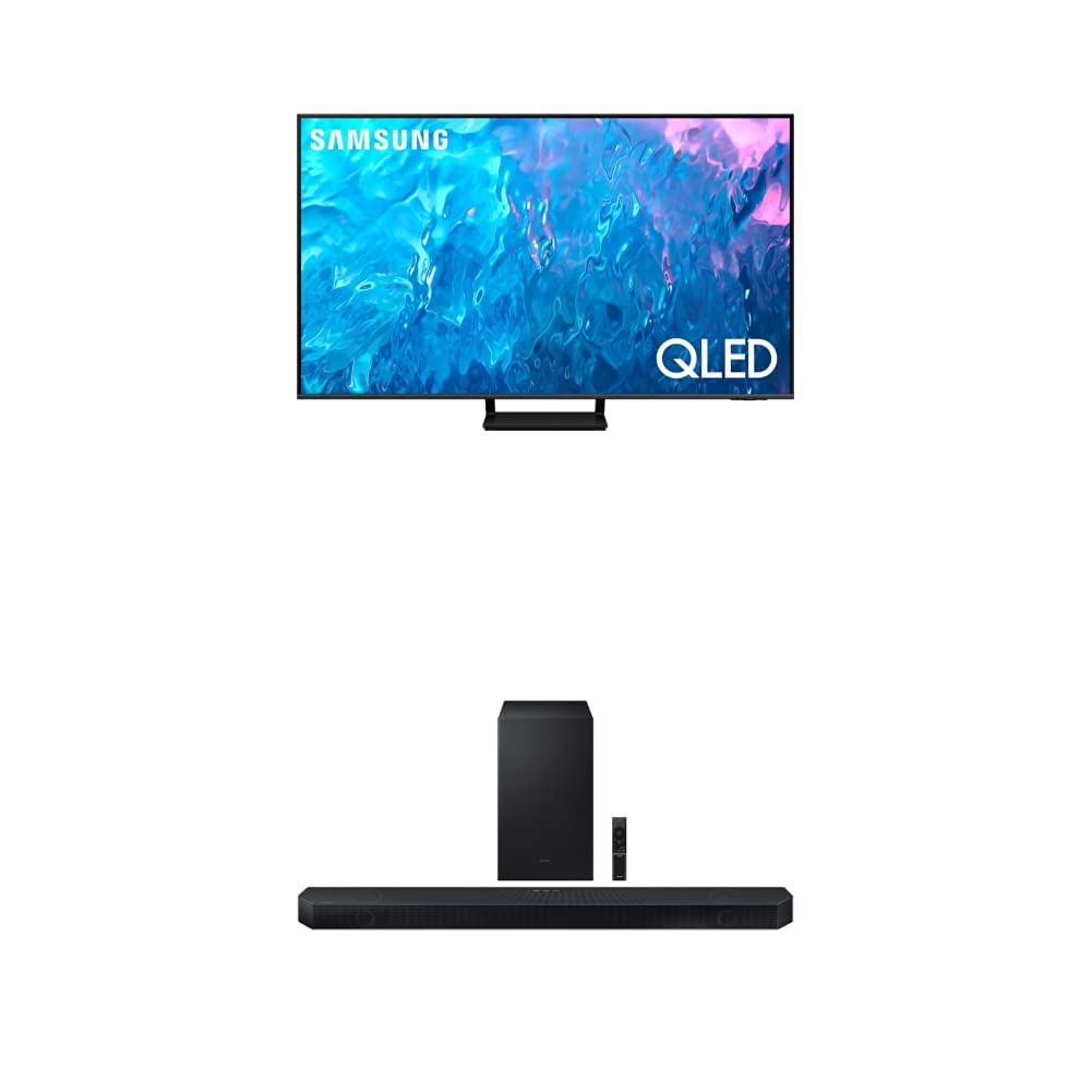 SAMSUNG 75-Inch Class QLED 4K Q70C Series Quantum HDR, Dual LED, Object Tracking Sound Lite (QN75Q70C, 2023 Model) HW-Q700C 3.1.2ch Soundbar w/Wireless Dolby Audio, (Newest Model)