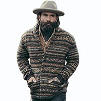 Mens Rustic Style Patterned Sweater (US, Alpha, 4X, Big, Regular) Auburn