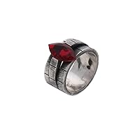 Red Garnet Gemstone Ring, 925 Sterling Silver Ring, Men's Garnet Ring, Promise Ring, Gift For Him, Oxidized Rough Texture Ring