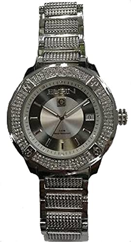 Elgin Men's Silver Tone Analog Watch with Crystal Accents (Model FG160032AZ)