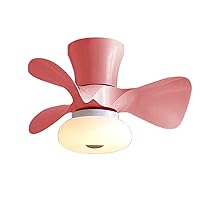 Kids Ceiling Fans with Lights Fan Ceiling Light with Remote Control Reversible Silent 6 Speeds Fan Ceiling Light Bedrooms Dimmable Led Ceiling Fans with Lights and Timer/Pink