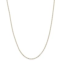 14k Gold 1.25mm Flat Figaro Pendant Necklace Chain Jewelry Gifts for Women - Length Options: 16 18 20 22 24