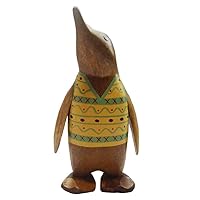 The Duck Company - Hand Carved Tanktop Penguin Collectable Figurine - Small - Yellow