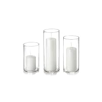 Yummi Set of 3 Slim Pillars and Cylinder Vases - White