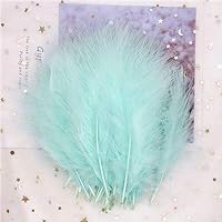 Turkey Marabou Feathers 4-7 Inches 10-16CM Plume Fluffy Wedding Dress Chicken Feather DIY Jewelry Decoration Accessories 50pcs - lt Blue green50pcs