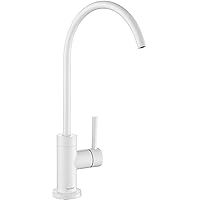 AS09W White Stainless Steel Kitchen Water Filter Faucet RO Faucet for Most Reverse Osmosis Units or Water Filtration System in Non-Air Gap