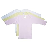 Girls Pastel Variety Long Sleeve Lap T-Shirts - Large - Pink/Yellow/White