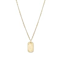 gorjana Women's Griffin Dog Tag Charm Hammered Pendant Necklace, 18K Gold Plated, 19 inch Chain