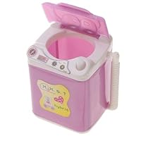 Dollhouse Miniature Plastic Pink Washing Machine Toy for Doll