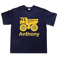 personalized dump truck toddler shirt with name dumptruck boys shirts
