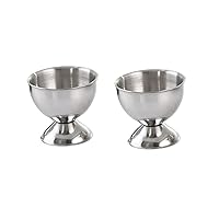 2pcs Boiled Egg Stand Stainless Steel Egg Holder Egg Holder Tray Egg Cup Air Plant Stand Chicken Egg Holder Egg Serving Cup Cosmetology Kit Guest Treat Breakfast Four Piece Set