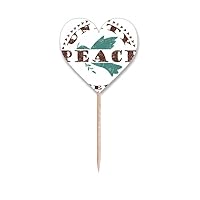 Olive Branch Peace Freedom Symbol Toothpick Flags Heart Lable Cupcake Picks