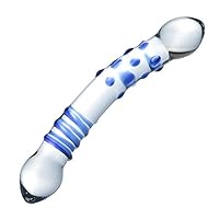 Crystal Glass Butt Plug Sex Toys | Glass Pleasure Wand | Multiple Options | Beads, G-Spot Stimulation or Anal Butt Plug | for Women, Men or Couples | Colorful Plug (Version 18)