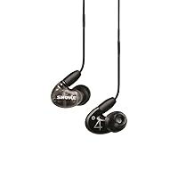 Shure AONIC 4 Wired Sound Isolating Earbuds, Detailed Sound, Dual-Driver Hybrid, Secure In-Ear Fit, Detachable Cable, Durable Quality, Compatible with Apple & Android Devices - Black